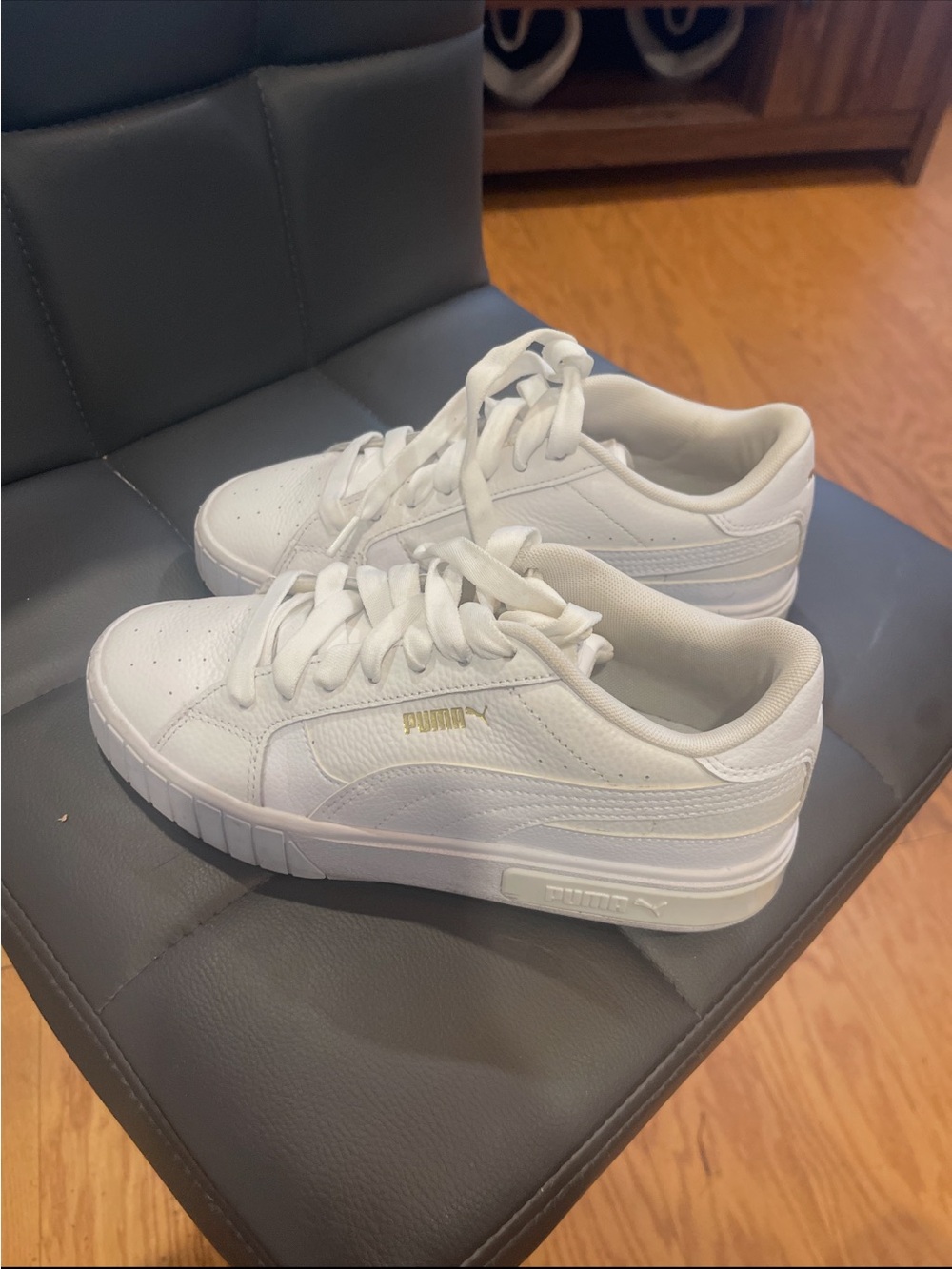 Puma Kids White Low-Top Lace-Up Sneakers